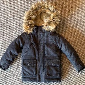 Kids grey tweed like winter jacket